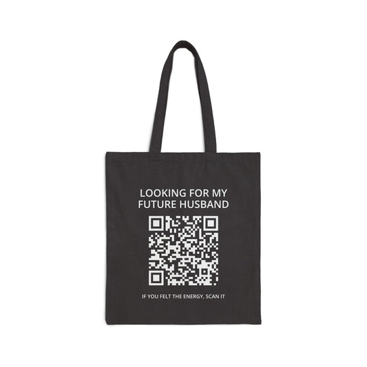 Husband Hunter (QR Code) - Black Tote Bag