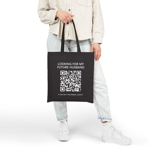 Husband Hunter (QR Code) - Black Tote Bag
