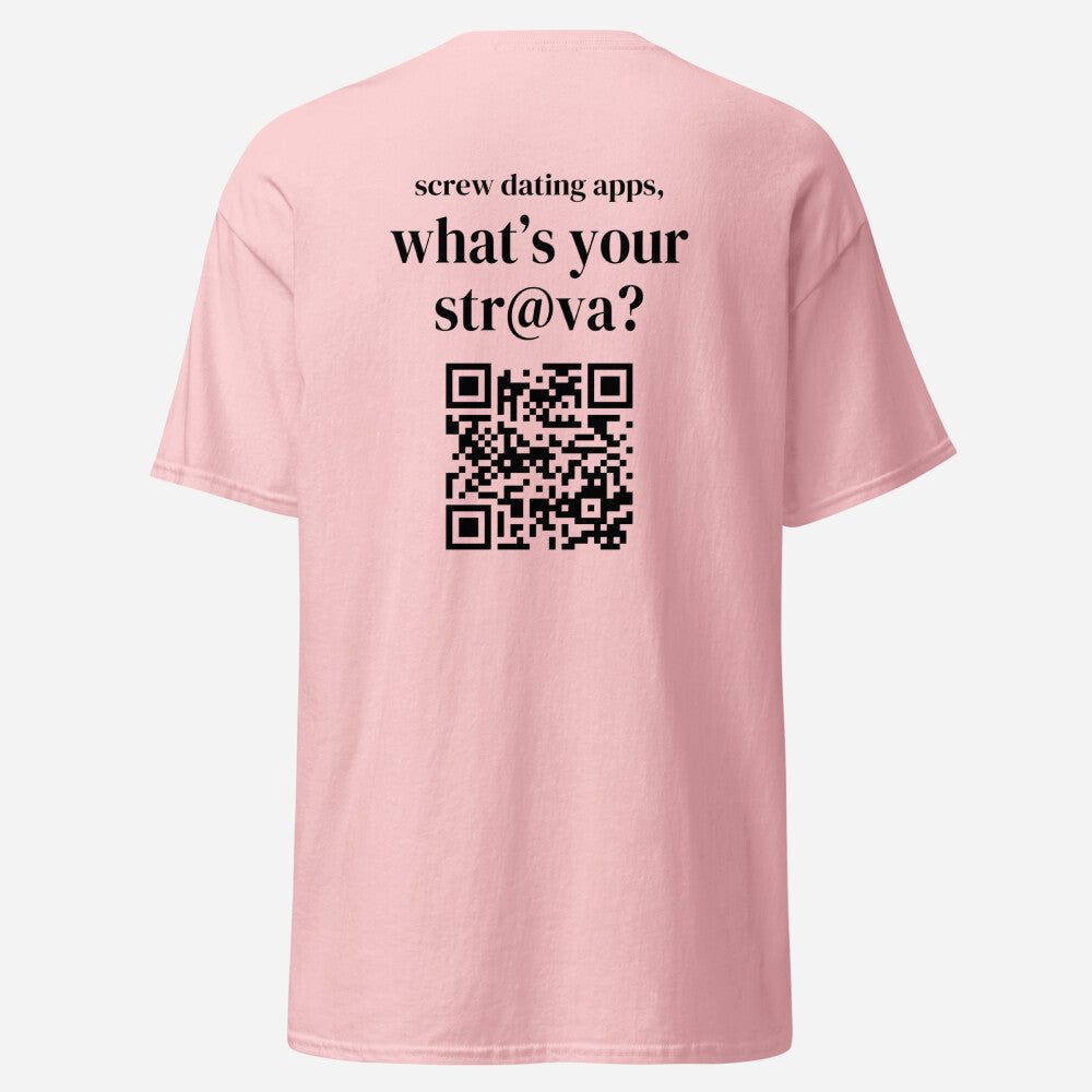 Running Through It Tee - What’s Your Str@va? (QR Code)