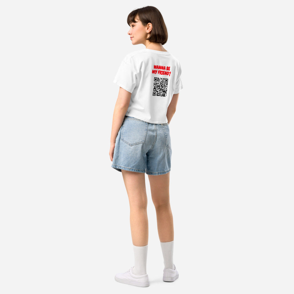 Wanna Be My Friend? (QR Code) - Crop Top