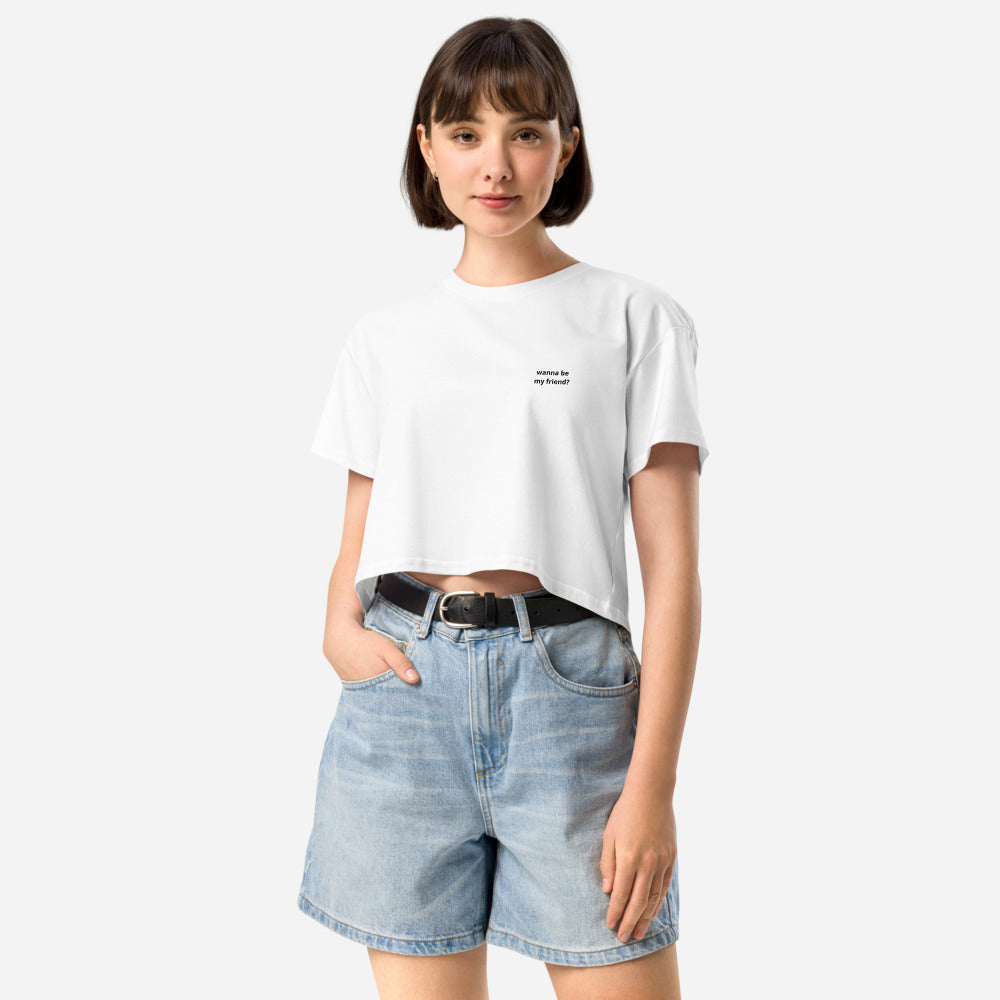 Wanna Be My Friend? (QR Code) - Crop Top